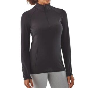 Patagonia Capilene Thermal Weight Quarter Zip Baselayer Womens Small Black